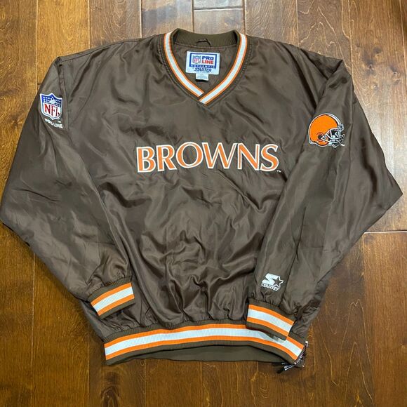 STARTER Pro Line Vintage NFL Cleveland Browns V-Neck Windbreaker Jacket XXL - Picture 5 of 9